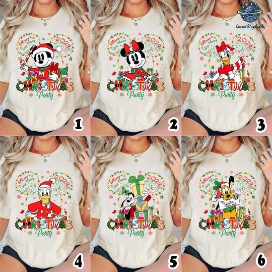 Discover Christmas Family Matching T-shirt, Mickey's Very Merry Christmas Party 2025 Shirt, Family Christmas Costumes, Merry Christmas 2025 Shirt