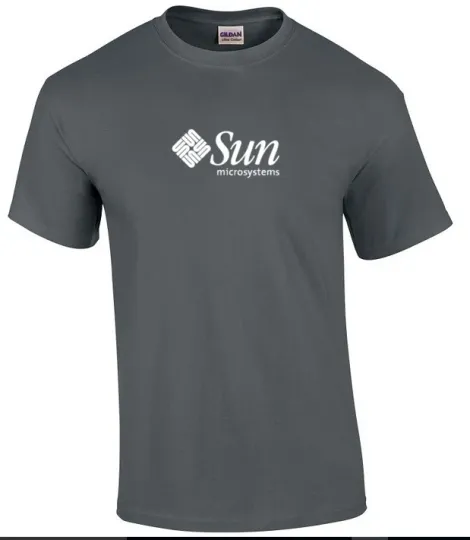 Discover Sun Microsystems T-Shirt Computer White Logo Geek Gray