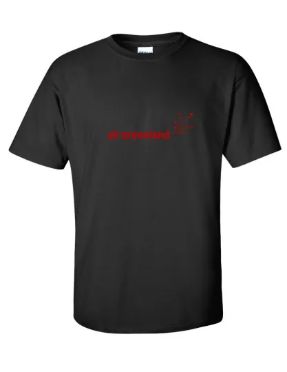 Discover Air Greenland Red Retro Logo Classic T-Shirt in Black