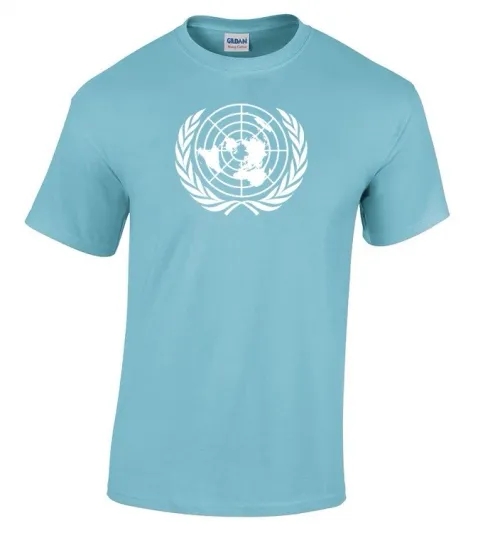 Discover UN United Nations Peacekeeper Light Sky Blue T-Shirt