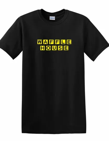 Waffle House Retro Logo T-Shirt - Food Funny Tee in Yellow and Black