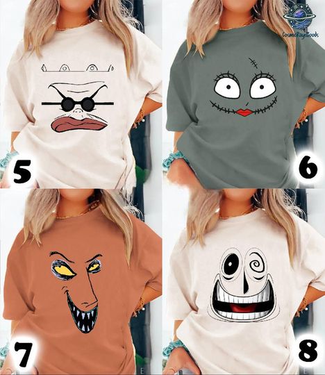 Discover Nightmare Before Christmas Shirts Jack Sally Oogie Boogie Costume Face Shirts, Halloween Costume T-shirt, Nightmare Christmas Matching Shirt