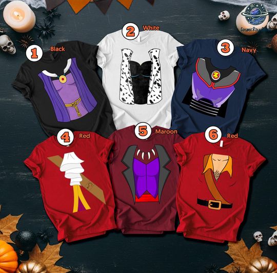 Villains Halloween Costume T-shirt, Disneyland Villains Group Costume Matching, Spooky Halloween, Halloween Matching Shirts