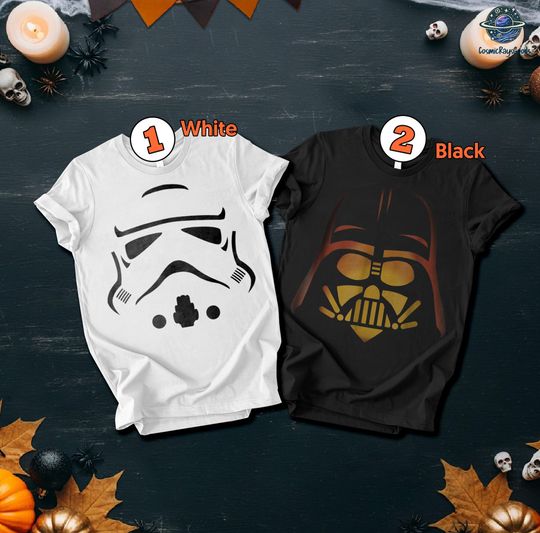 StarWars Stormtrooper Face Costume Halloween T-Shirt, Starwars Halloween Costume, Halloween Group Costume, Family Matching Shirts
