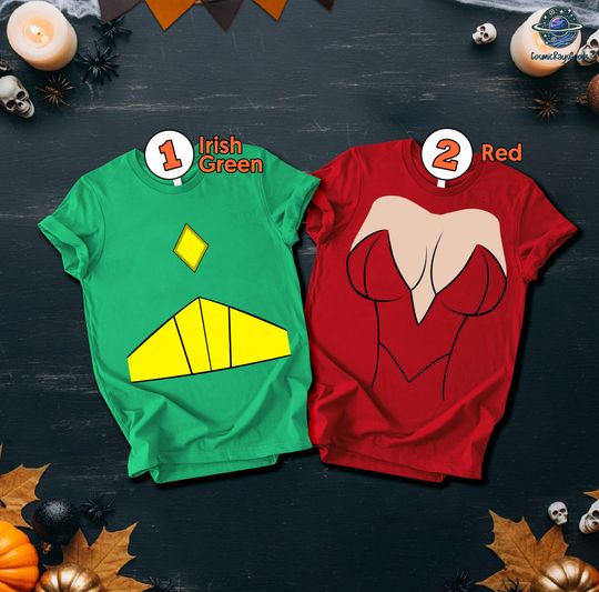 Wanda Vision Costume Shirt, Wanda and Vision Costume Shirts, Halloween Couple Matching Tees, Scarlet Witch Costume, Super Heroes Cosplay
