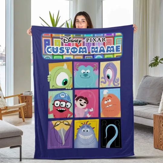 Discover Personalized Disney Monsters Inc Blanket, Custom Name Pixar Monsters Blanket