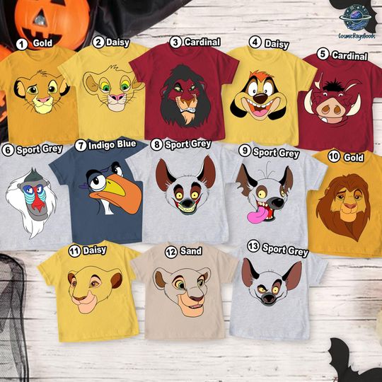 Animal Kingdom Costumes, Lion King Costume Shirt, Animal Kingdom Shirt, Lion King Characters Shirt, Nala, Rafiki,Timon,Pumba,Simba Shirt