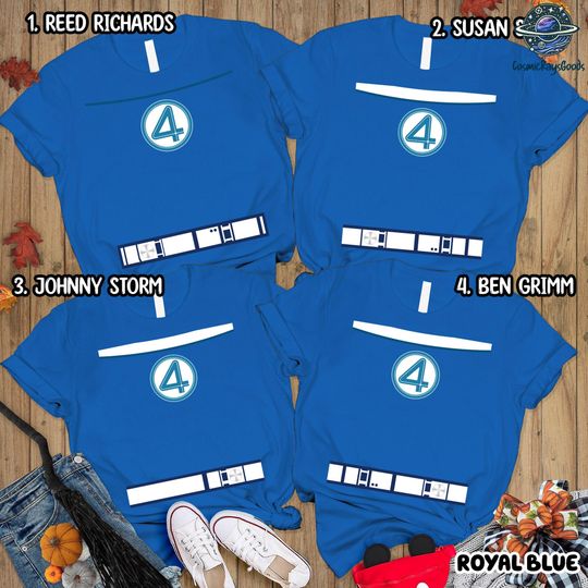 Fantastic Four Shirt, Fantastic Four Halloween Costume T-shirt, Fantastic 4 Shirt, Mr Fantastic Human Torch Invisible Woman The Thing