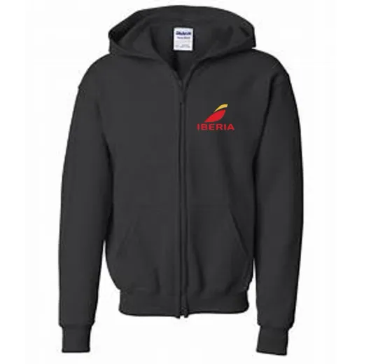 Discover Iberia Airlines Logo Hoodie, Spanish Spain Air Travel Full Zip Hooded