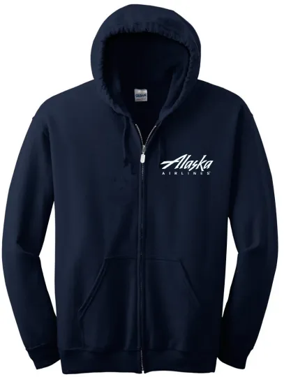 Discover Alaskan Airlines Logo Full Zip Hoodie Men’s Zip Hoodie Travel Souvenir