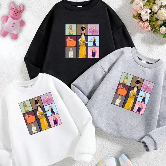 Discover TS Merch for Girls Jumper,  Concert Style with Yellow Dress Sweatshirt, Swift Kids Jumper, TS Sweater Music Lover Girl T-Jumper