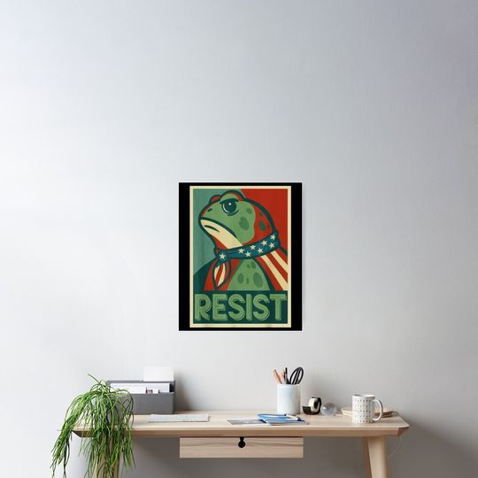Discover Portland Frog Protest Resist Poster, Anti Donald Trump Poster