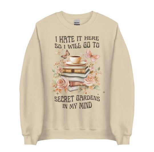 Discover TTPD, swift, books, flowers, floral, reading, sweatshirt, music, Taylor, lyrics, i hate it here, secret garden, party, gift, women, friends