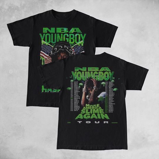 Discover YoungBoy Masa Tour Comfort Colors Shirt, Finest Rap Song, Make America Slime Again Tour Shirt Hip Hop Rap Graphic 90s Tee, Never Broke Again