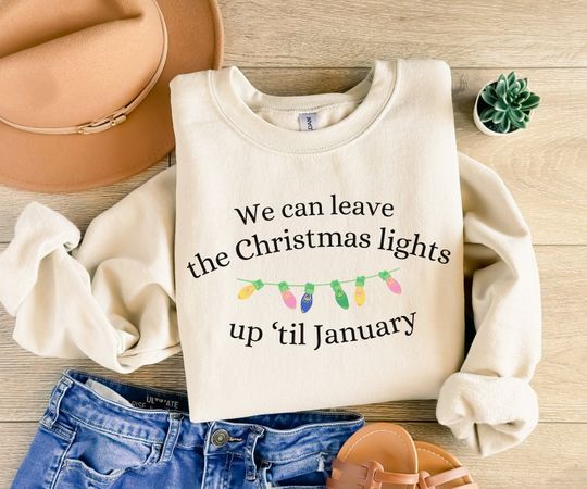 Discover Christmas lights Sweatshirt Cozy Sweater for the holidays Taylor ttp eras shirt Swift gift for best friend Christmas gift for her Fall shirt