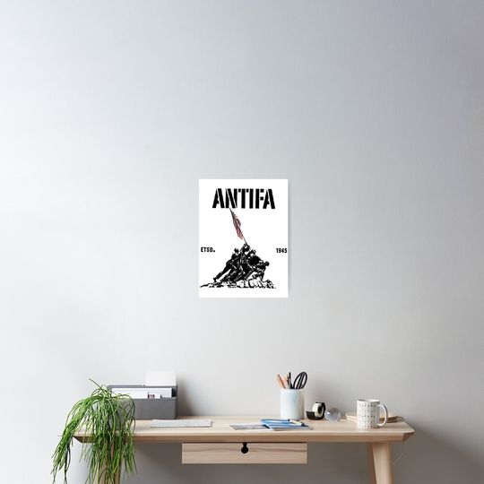 Discover Antifa estd 1945 Patriotic Anti Fascist, Pro Democracy No Kings Poster