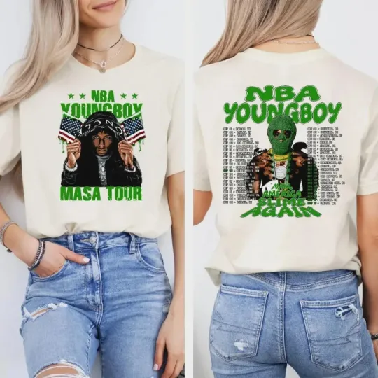 Discover NBA Youngboy masa 2025 tour Graphic Tee, Rap Hip Hop Music Shirt, Vintage Style