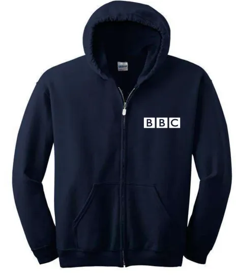Discover Retro BBC News Zip Hoodie British Broadcast Company Hooded