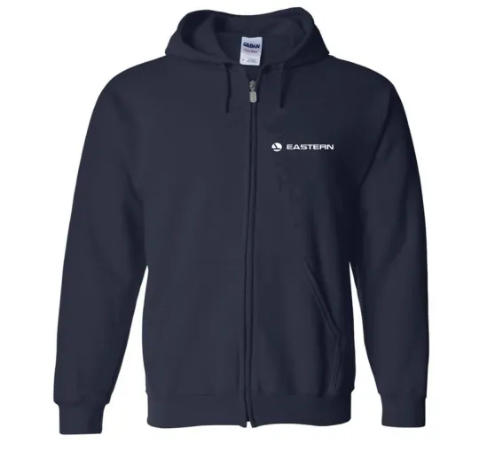 Discover Eastern Airline Retro Logo Navy Blue Zip Hoodie