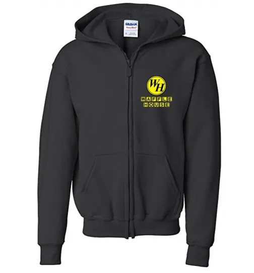 Waffle House Retro Logo Zip Hoodie Hooded Sweatshirt