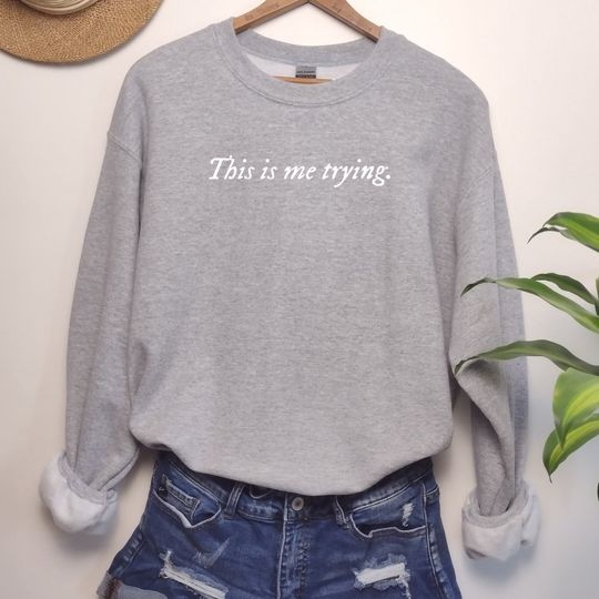 Discover This is Me Trying Crewneck Sweatshirt Taylorr Swifts Folklore