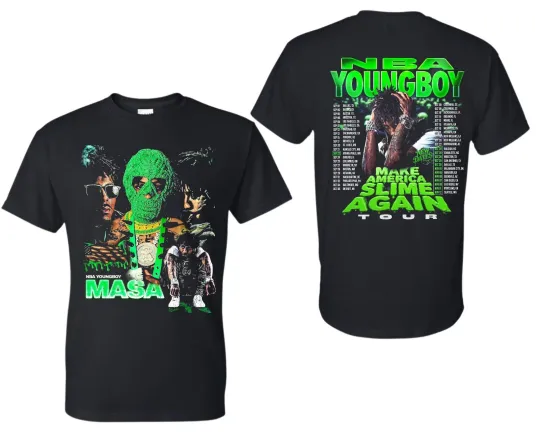 Discover NBA Youngboy Masa 2025 Tour 2 Side Shirt, Rap Hip Hop Music T-Shirt