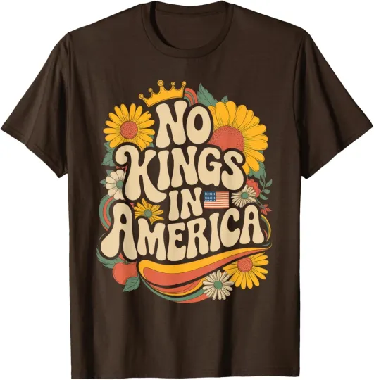 Discover Retro Floral 70s No King In American Democracy Unisex T-Shirt