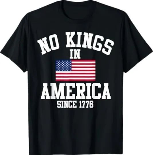Discover No Kings In America Since 1776 Retro American Flag Patriotic T-Shirt
