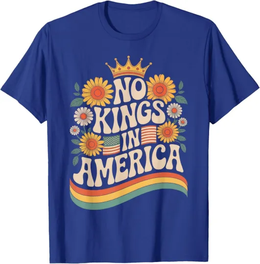 Discover No King In American Retro Floral 70s Democracy Unisex T-Shirt
