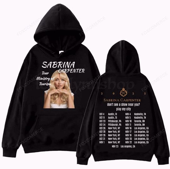 Discover Sabrina Carpenter Tour 2025 Harajuku Hip Hop Pullover Hoodie
