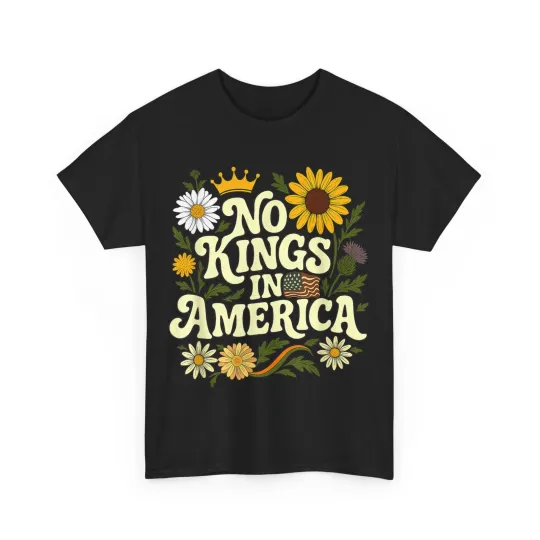 Discover No King In American Retro Floral 70s Democracy Shirt Women T-Shirt
