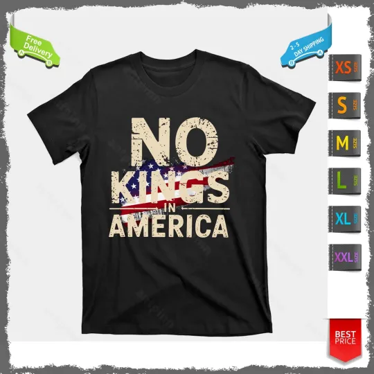 Discover No Kings in America Patriotic American Flag T-Shirt Unisex
