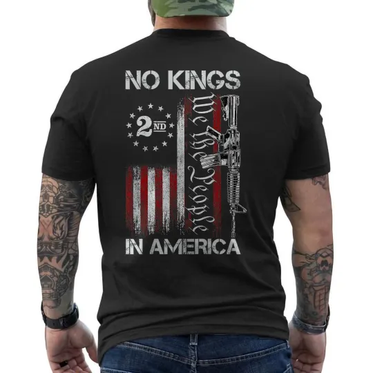 Discover No Kings in American Vintage USA Flag No Kings Unisex T-Shirt