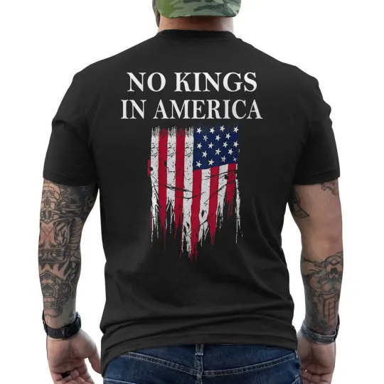 Discover No Kings In America,  American Flag Vintage No Kings Unisex T-Shirt