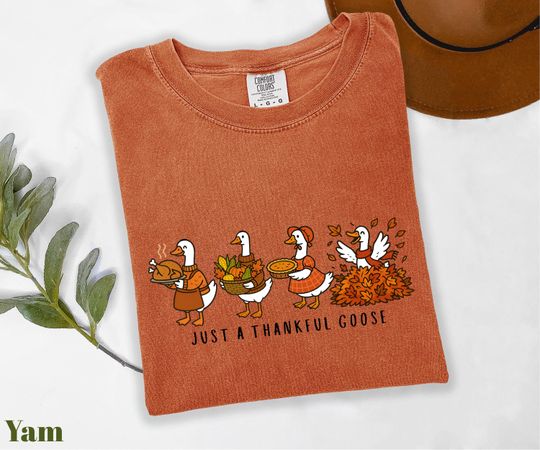 Discover Just a Thankful Goose Shirt, Thanksgiving Goose Shirt, Family Thanksgiving Shirt, Silly Goose Shirt, Fall Vibes Shirt