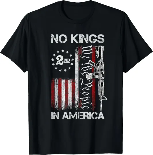 Discover No Kings in American Vintage USA Flag Patriotic No Kings T-Shirt