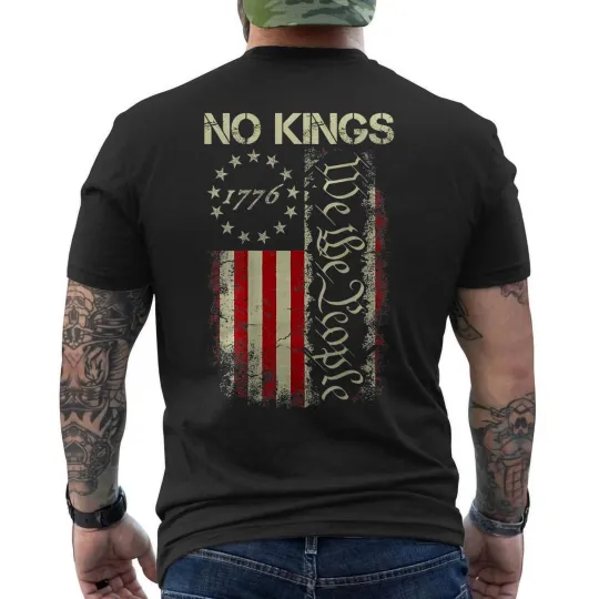 Discover No Kings in America We The People American Flag Patriotic Unisex T-Shirt