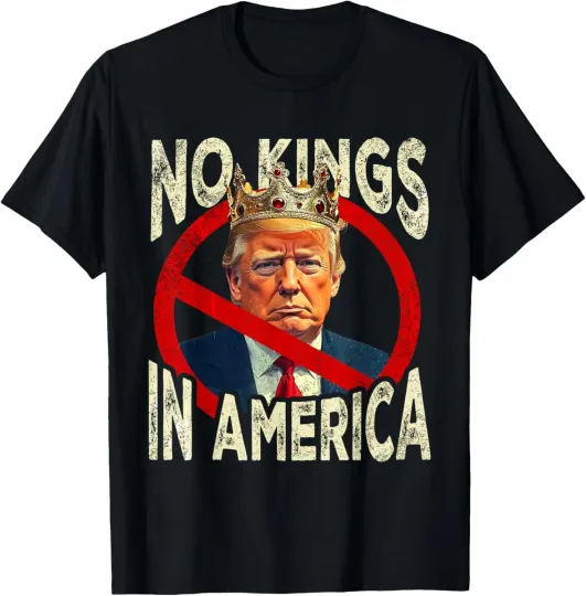 Discover No Kings In America With The American Flag Trump Funny Unisex T-Shirt