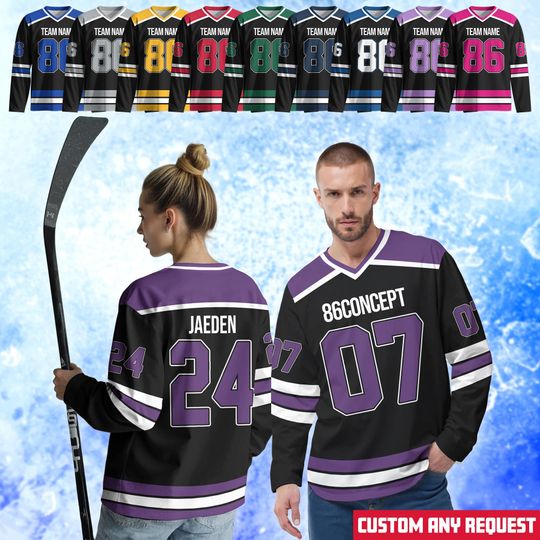 Personalized Ice Hockey Jersey for Men women youth, Custom Color Ice Hockey Shirt, Game Day Outfit For Hockey Fans Hockey shirt Father day