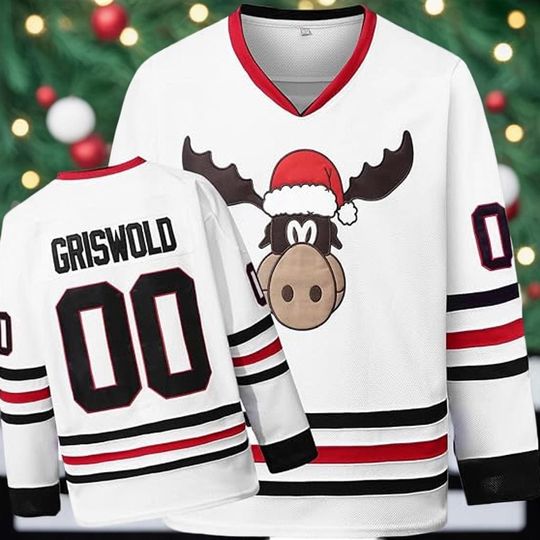 Discover Personalized Griwold Mose Christmas Hockey Jersey, Funny Xmas Sweater, Holiday Team Shirt, Festive Family Outfit, Ugly Christmas Gift 2025