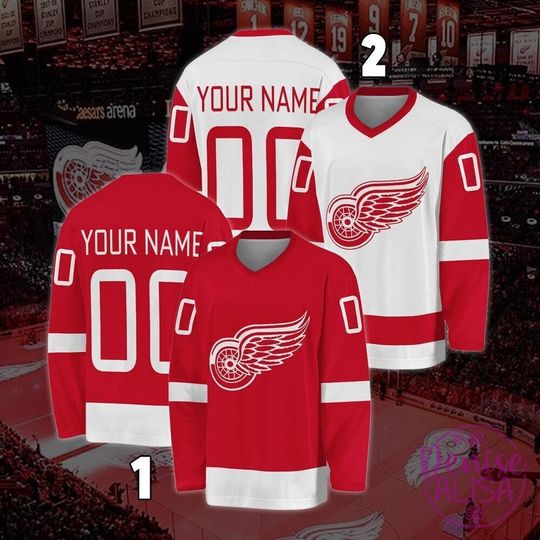 Discover Personalized Detroit Red Wings Hockey Jersey, Jersey For Men With Your Team Name, Fan Hockey Jersey