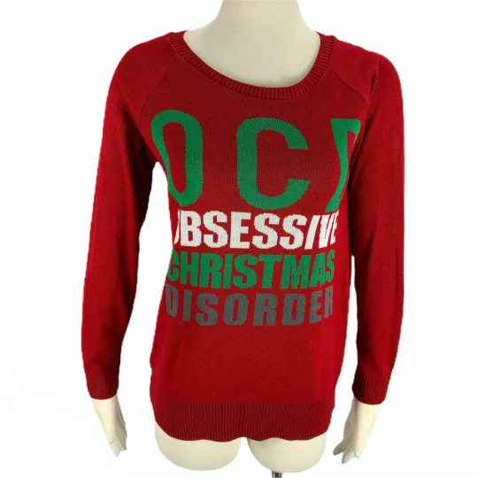 Discover OCD Obsession Christmas Disorder Medium Sweater ugly NOT Red Holiday Party