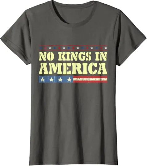 Discover American Flag No Kings In America Present Pride Usa Ladies' T-Shirt