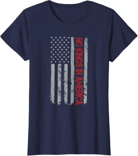 Discover No Kings In America Usa Flag Vintage Retro American Ladies' T-Shirt