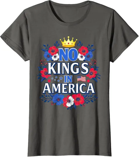 Discover No King In American Retro Floral 70s Design American Ladies' T-Shirt
