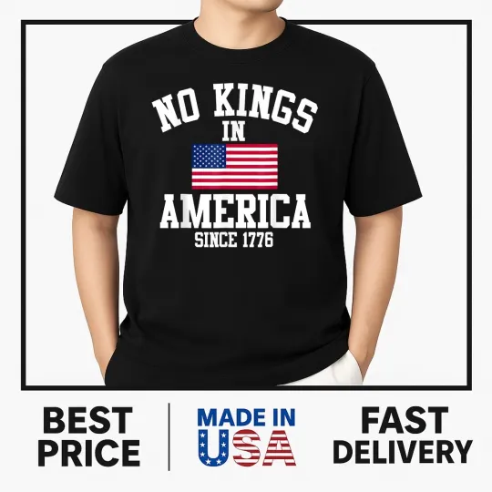 Discover No Kings In America Since 1776 Retro American Flag Patriotic T-Shirt