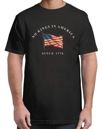 Discover No Kings In America Since 1776 American Flag USA 4th July Adult T-Shirt