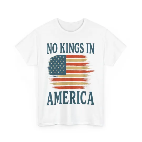 Discover No Kings in America Shirt, Freedom Liberty USA Flag Women Men T-Shirt