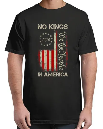 Discover No Kings In America Since 1776 American Flag USA 4th Of July Adult S-4XL T-Shirt
