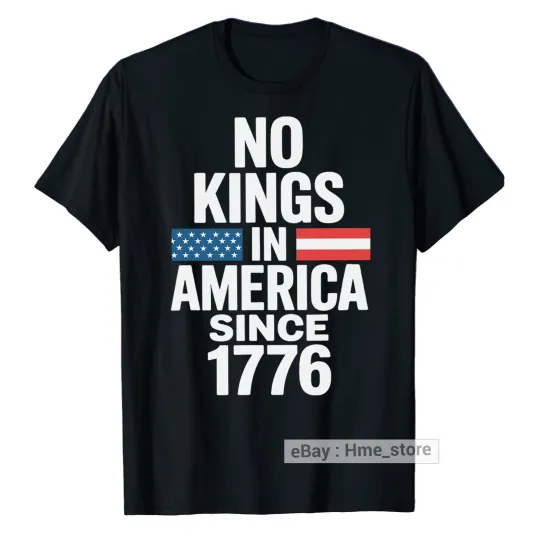 Discover No Kings In America Since 1776 T-Shirt Patriotic US Flag Freedom 4th of July Tee